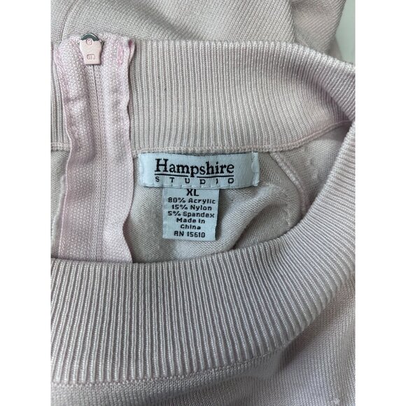 Hampshire Studio Womens Mock Neck Zip Back Sweater XL Light Pink - Picture 5 of 8